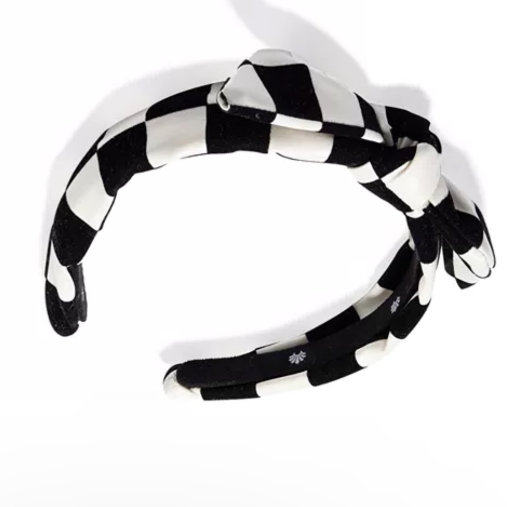 Lele Sadoughi Checkered Knot Headband